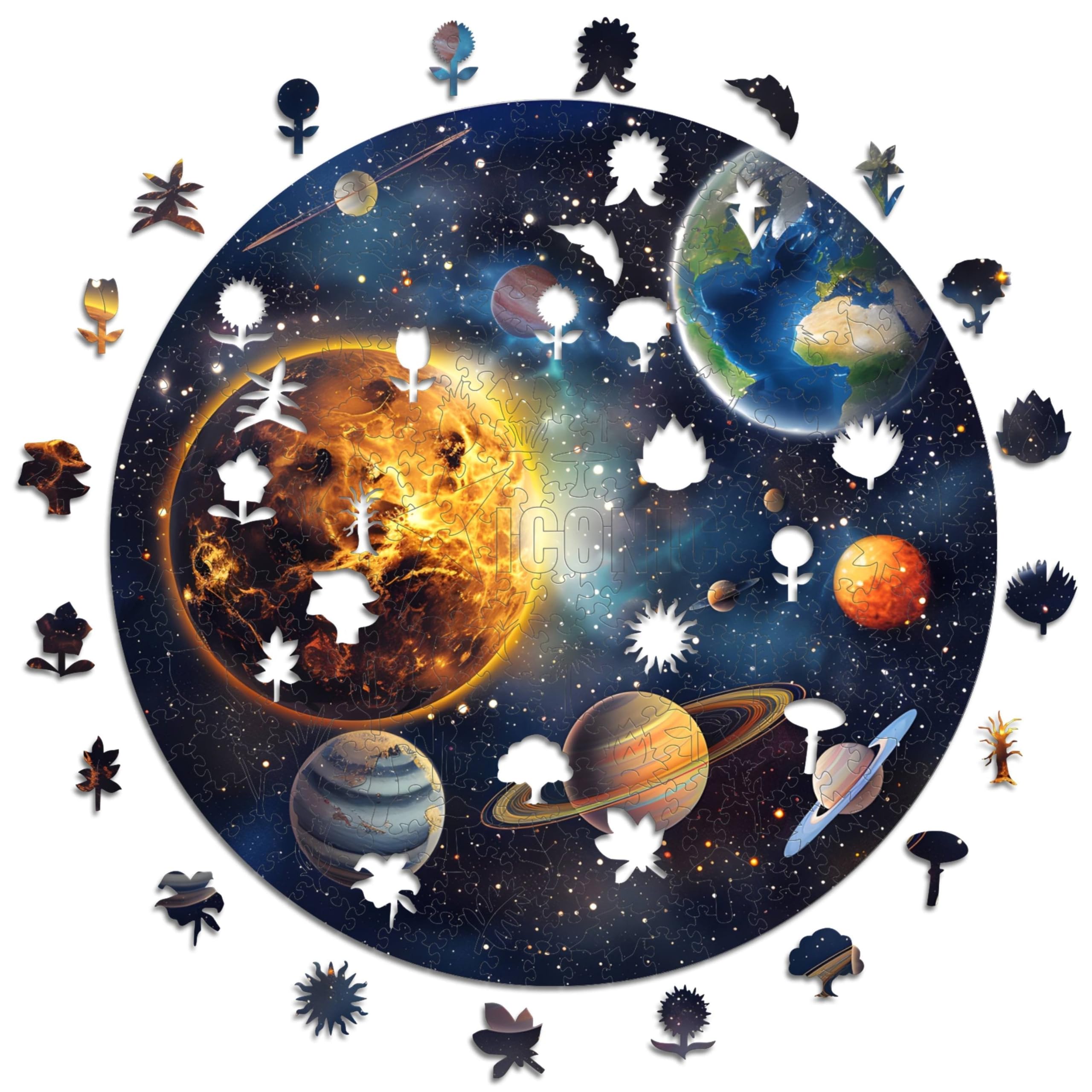 Iconic Puzzles - Solar Harmony, Fantasy, 100% sustainable wooden puzzle, Gifts for Children and Adults, size S, 200 Pieces — image 1