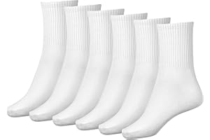 BenSorts Women Thin Crew Sock Cotton Casual Calf Socks 6 Pairs Size 5-10