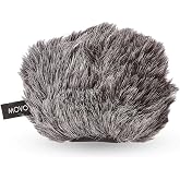Movo WS-G9 Furry Outdoor Microphone Windscreen Muff, Dark Gray | Portable Digital Recorders up to 3" X 1.5" (W x D), Fits Zoom H4n, H4n PRO, H5, H6, Fits Tascam DR-40, DR-05, DR-07