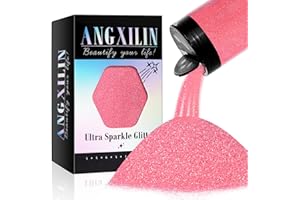 ANGXILIN High Capacity 260g Iridescent Fine Glitter,Shaker Bottle Fine Glitter for Epoxy Resin DIY Craft,Rainbow Fine Glitter for Nail Art Face Body Glitter Tumbler Making (IRI Pink)