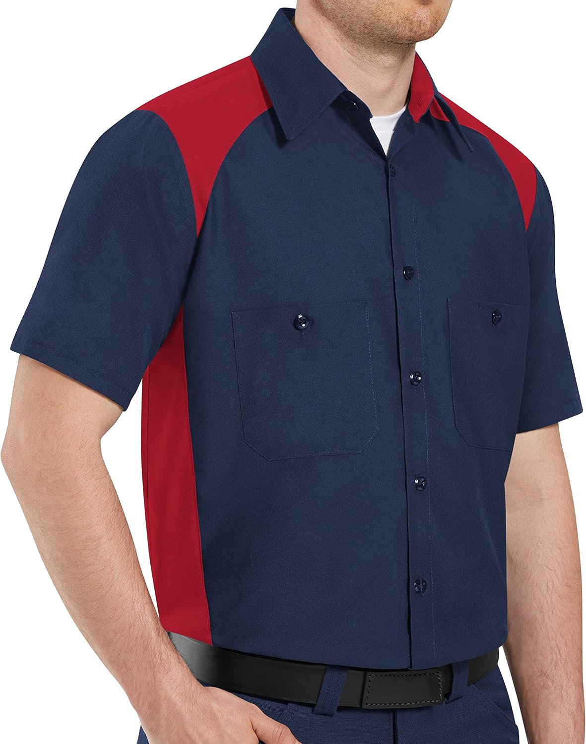 Red Kap Men's Motorsports Shirt, Short Sleeve: Clothing