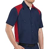 Red Kap Men's Big and Tall Short-Sleeve Motorsports Shirt