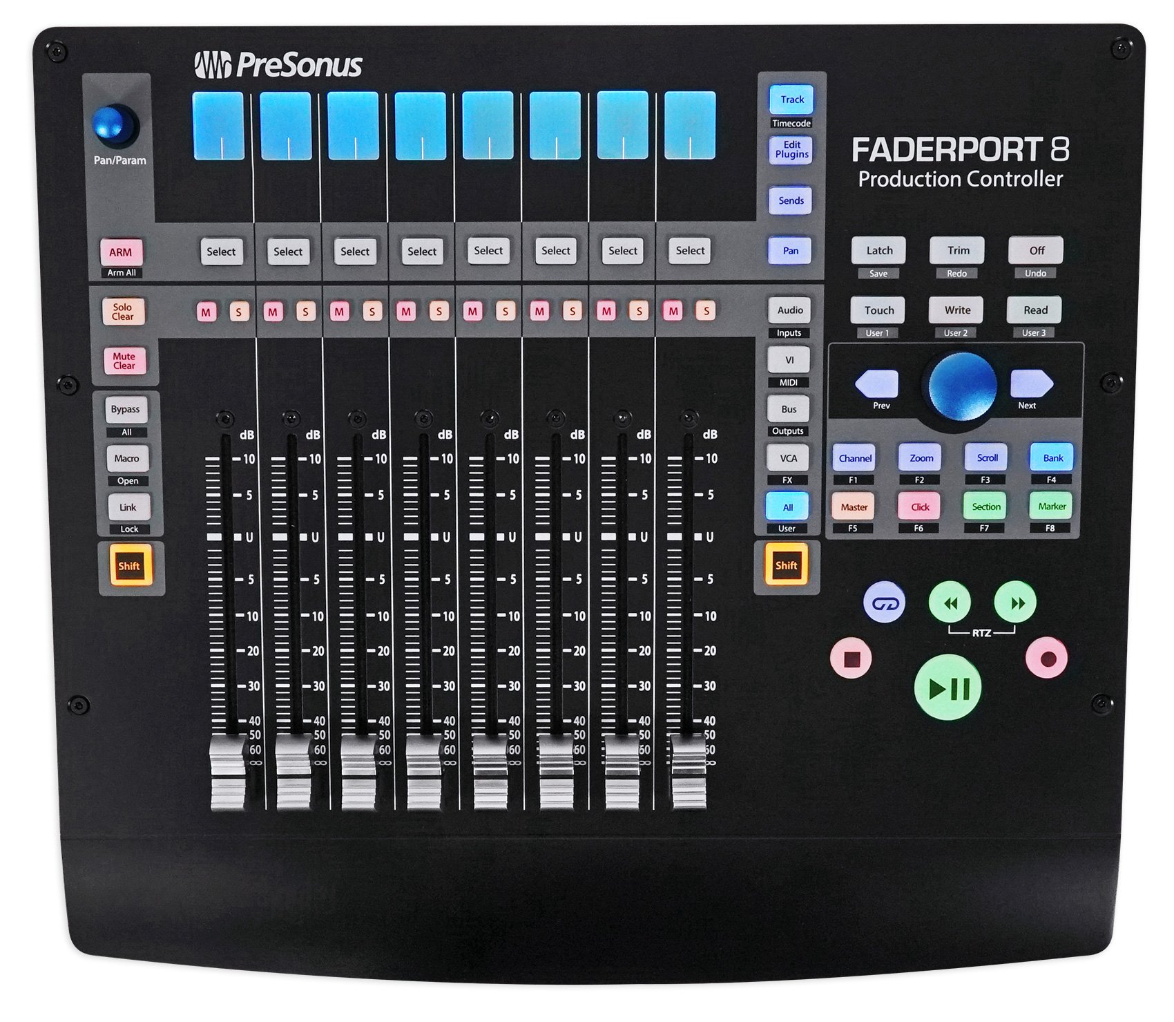 PRESONUS FADERPORT 8 USB 8Ch Mixer DAW Controller Mac/PC+Headphones+Mic+Shield on Galleon