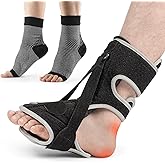 Plantar Fasciitis Night Splint, 2026 Upgraded Adjustable Plantar Fasciitis Relief Night Splint for Men and Women with Achilles Tendonitis and Plantar Droop (Black and Gray)