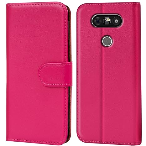 Verco G5 Hülle, Handyhülle für LG G5 Tasche PU Leder Flip Case Brieftasche - Pink