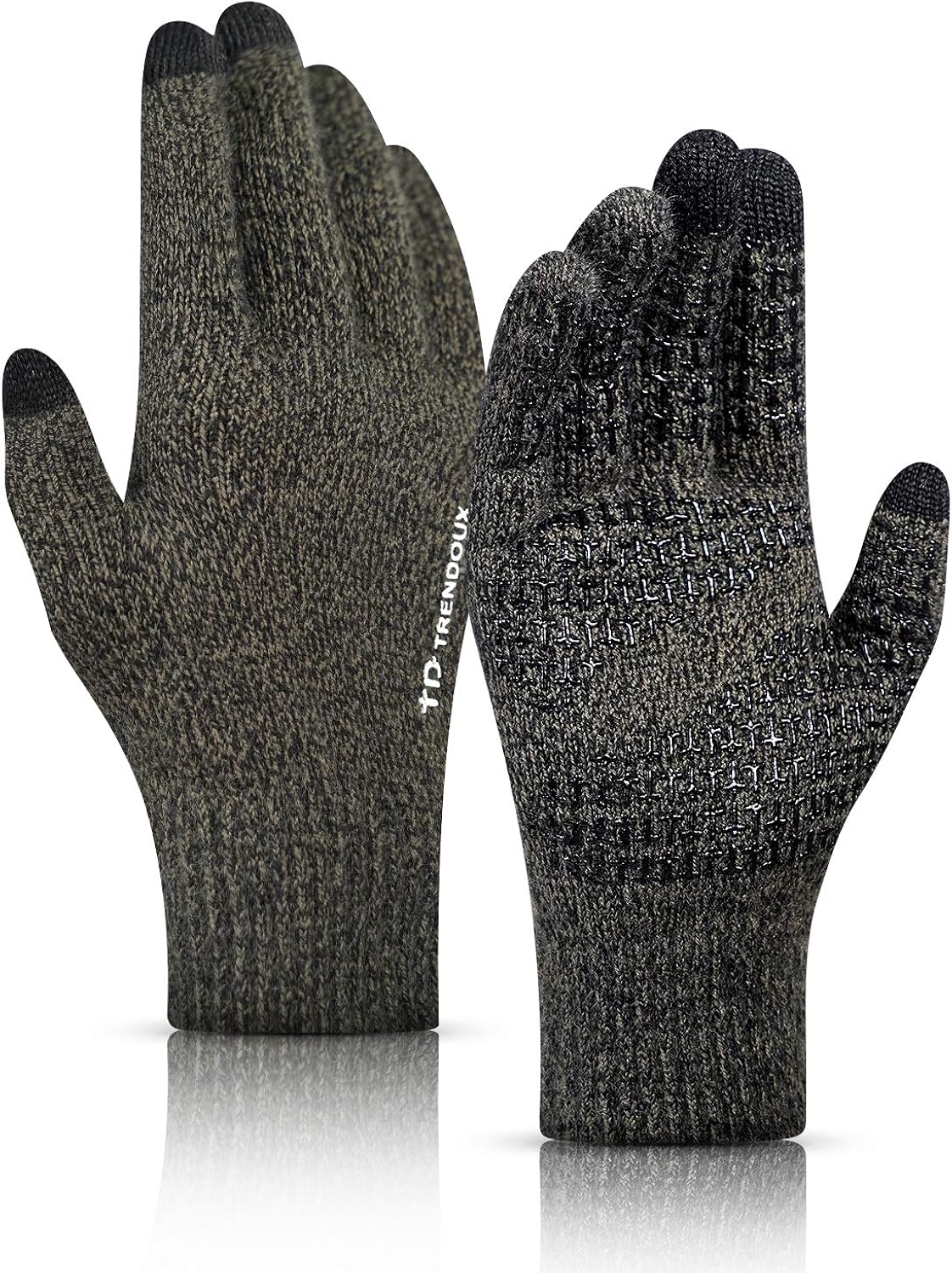 TRENDOUX Winter Gloves Men Women Unisex Touch Screen Glove - Non-slip Grip - Elastic Cuff - Knit Warm Stretchy Material