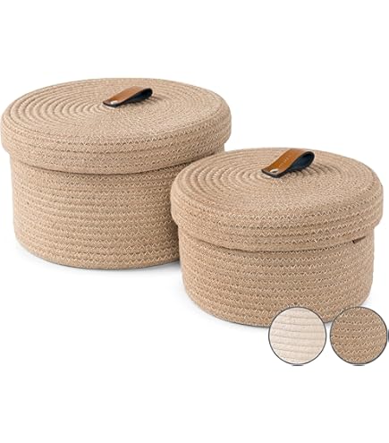 Bloomingville Cesta Plegable Tejida A Mano Con Asas, Natural Y