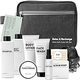 Gifts for Men, 10Pcs Body Wash Seyts with Toiletry Bag, Cedar Scents Brithday Gift Baskets for Men, Christmas, Fathers Day Gifts