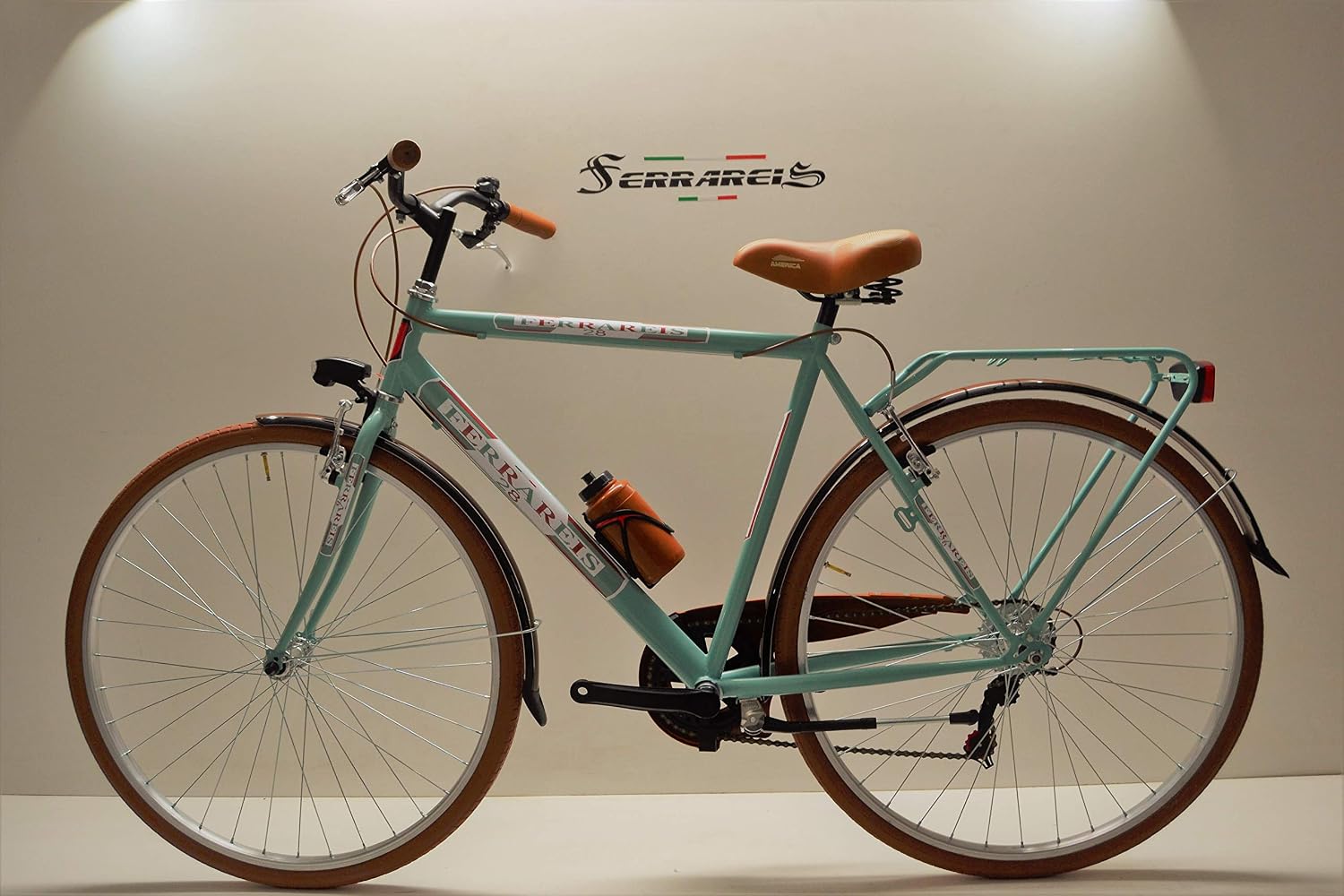 Cicli Ferrareis Bici Trekking 28 Uomo City Bike 6v Shimano Verde Acqua e  Marrone personalizzabil Bici da città Sport e tempo libero berjaya.edu.my