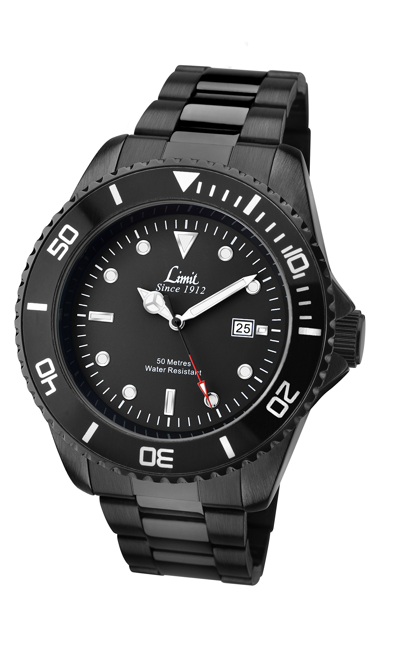 Limit Men's Quartz Watch with Black Dial Analogue Display and Black Bracelet 5517.01