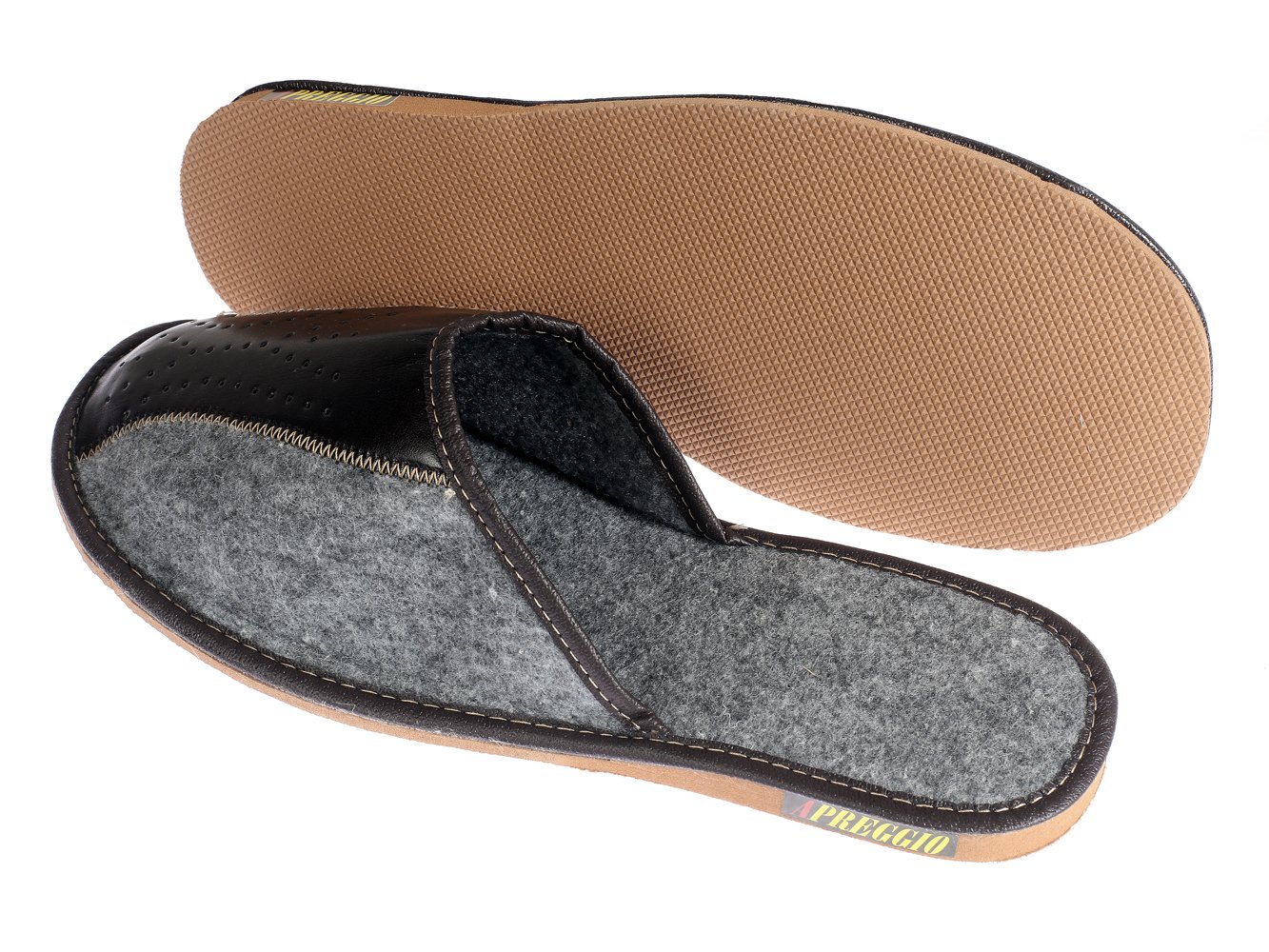 Filzpantoffeln Herren Filz Hausschuhe Filzlatschen Wärme Komfortschuhe Grau Handgemachte Qualität (43, Francesco)