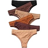 XI LIU 6 Pack Solid Color Thongs for Women Stretchy Breathable Women's Panties Sexy Women's Underwear