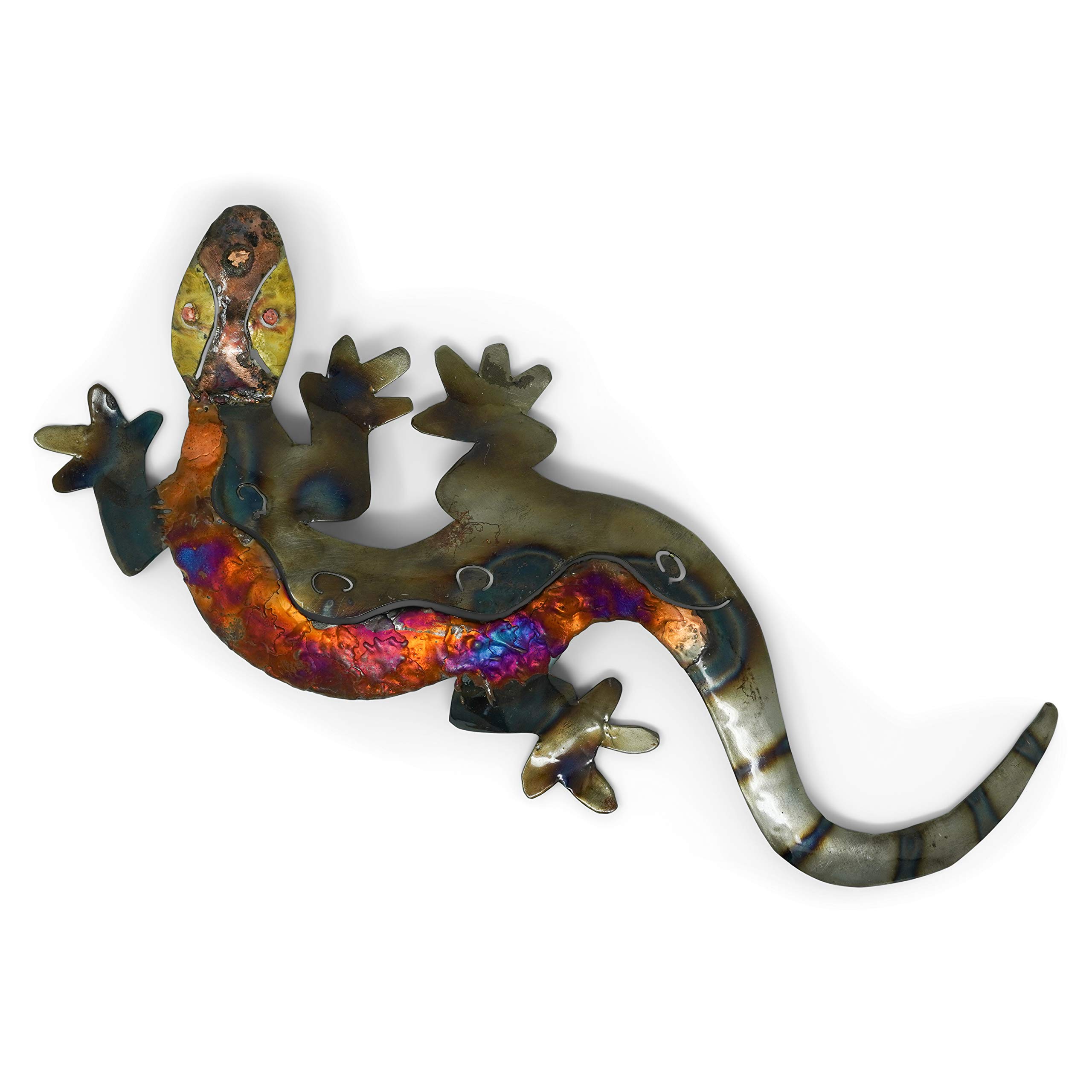 Tumia LAC Lizard - Recycled metal wall hanging decoration - 29cm in length