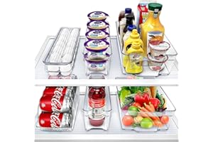 Sorbus Fridge Bins and Freezer Bins Refrigerator Organizer Stackable Food Storage Containers BPA-Free Drawer Organizers for Refrigerator Freezer and Pantry (Pack of 6)