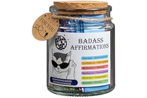 AMAQUANG Badass Affirmation Jar, Affirmation Cards, Bestie, Positive Cards for Women, Sister Gifts, Inspirational Gift, Daily Affirmations for Women, Gag Gifts Funny for Adults