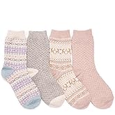 MUK LUKS womens Muk Luks® Women's 4 Pair Pack Holiday Boot Socks