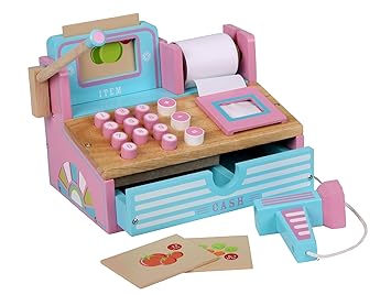 Siva Toys, Registrierkasse, aus Holz, Pink/Hellblau, Modell Siva _269265