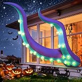 7 FT Halloween Inflatable Octopus Tentacles Outdoor Decorations, Blow up Purple Octopus Tentacles with Built-in Bright LED Lights, Giant Hanging Decor for Window Roof Patio Yard Garden Holiday Party