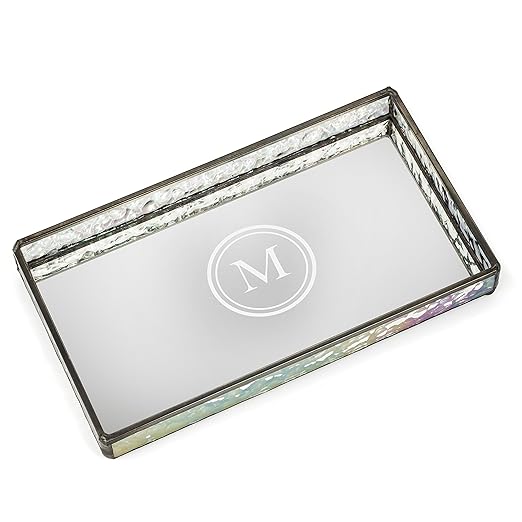 J Devlin TRA 101 ET104 Personalized Glass Jewelry Tray with
