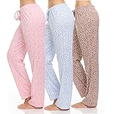 DARESAY 3 Pack: Printed Pajama Pants for Women – Floral Lounge Pants Women – Womens Pajama Bottoms