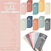 Motiskyy 100 Pcs Christian Bible Verse Emergency Numbers Bookmark Easter Religious Mother's Day Church Gift 2.36 x 6'' Catholic Books of The Bible Card for Women Men Sunday School(Bright Morandi)