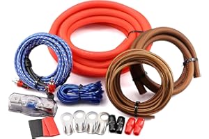 Ruikarhop 0 Gauge 3000 Watt Car Amp Wiring kit,Zero Gauge Amplifier Sub Wiring Systems Kit,Make Connections and Brings Power to Your Radio,subwoofer Wiring kit