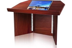 Pyle Foldable Desktop Lectern Podium Stand - Portable Folding Tabletop Desk Teacher Speaker Lecture Classroom Presentation St