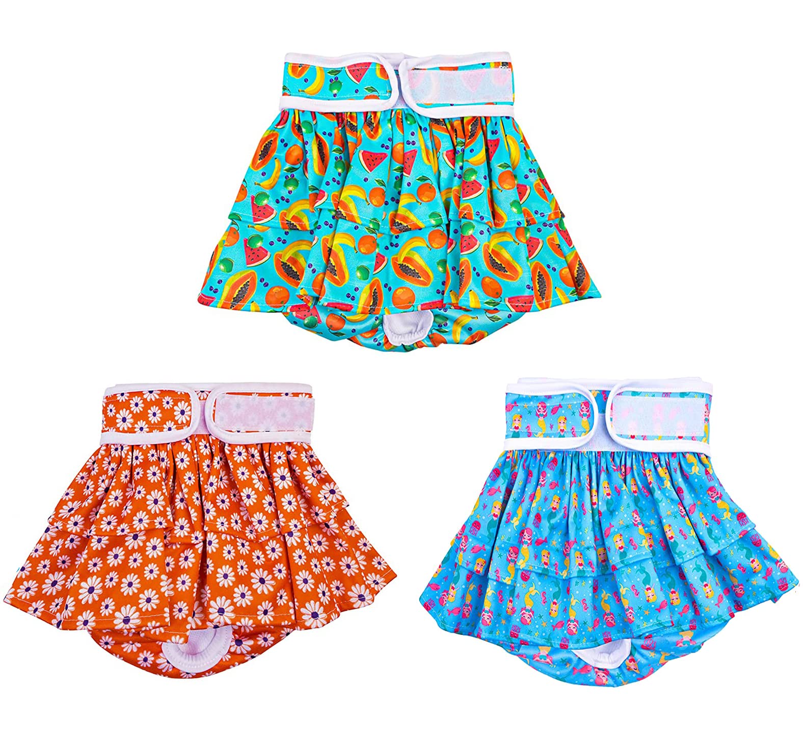 Emwel Reusable Female Dog Nappies 3 Pack Medium Size,Dog Period Pants in Season,Washable Dog Nappies Female