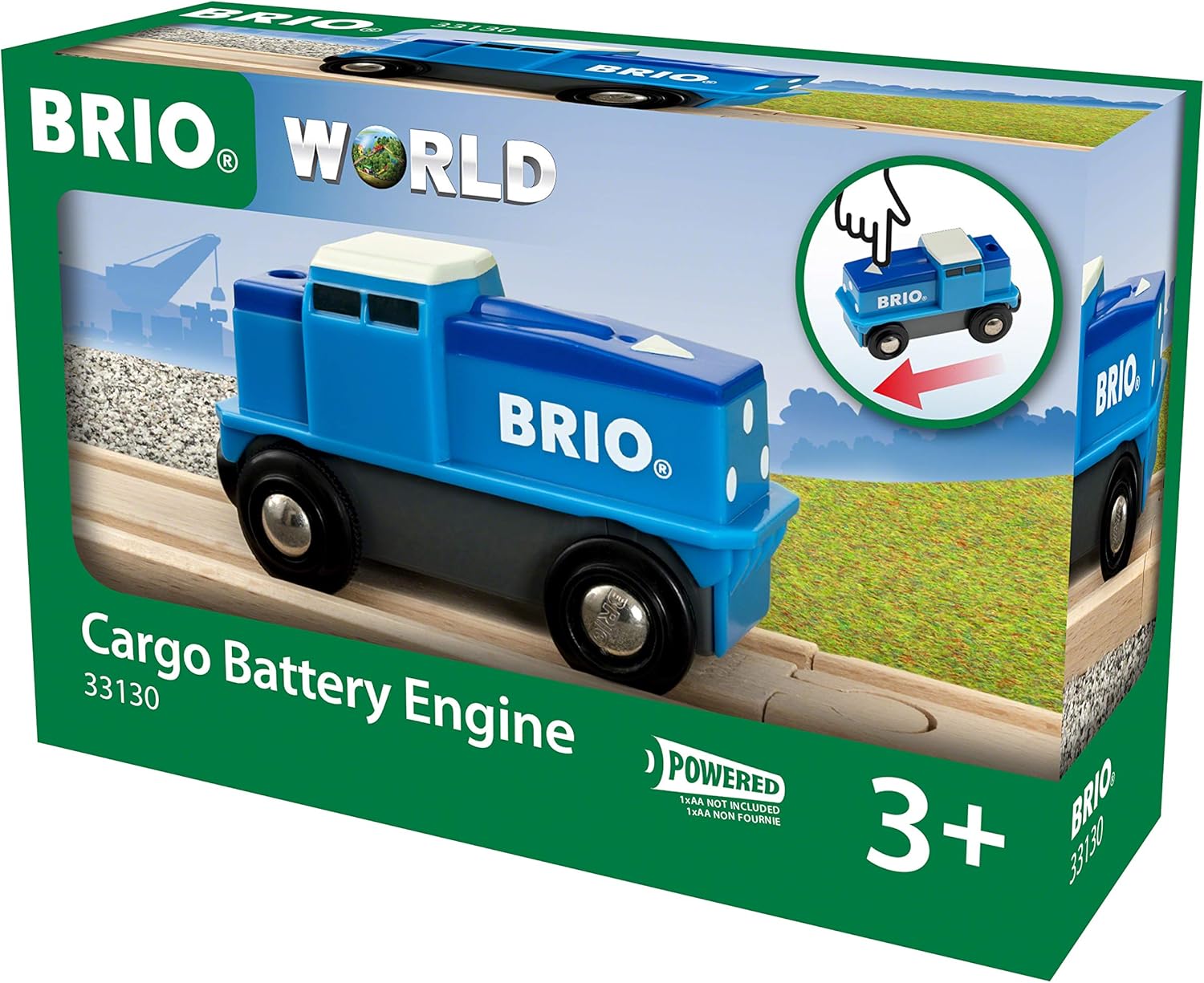 BRIO World Cargo Battery Engine Blue Train for Kids age 3 years and
