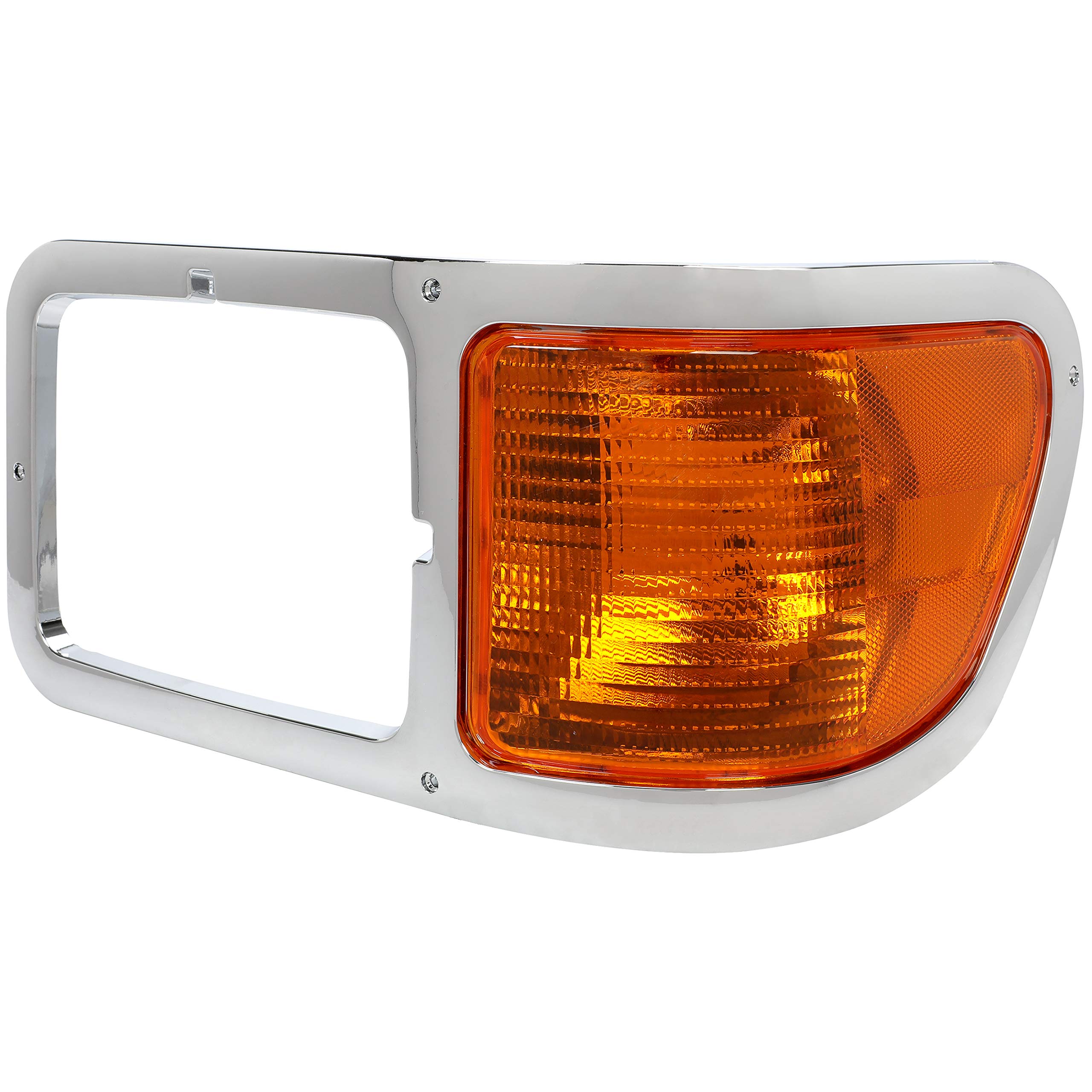 Left Headlight Headlamp Bezel Trim+Corner Signal Lights Lens Compatible With 2000-2015 FORD F650 / F