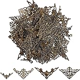 YBEATY 96 PCS Metal Book Corner Protector, 4 Styles Vintage Hollow Triangle Decorative Guard Edge Cover Scrapbooking Menus Album Filigree Corner Embellishments for Jewelry Making File Folder
