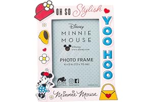 Silver Buffalo Disney Vintage Minnie Mouse Yoo Hoo Oh So Stylish Photo Picture Frame, Pink, 4 x 6 Inches