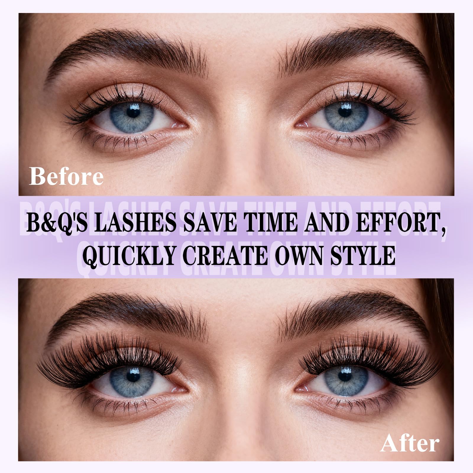 B&Q Lash Clusters Wispy B02, Eyelash Clusters 72PCS Cluster Eyelash Extensions, D Curl Lash Cluster 8-16mm Natural Individual Lashes Volume False Eyelashes Clusters with Soft Band(B02-D-8-16MIX)