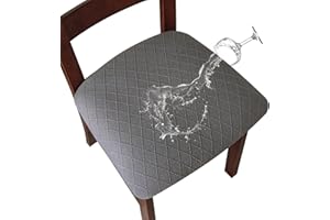 Genina Waterproof Seat Covers for Dining Room Chairs Covers Dining Chair Cover Kitchen Chair Covers (Dark Gray, 4 Pcs)