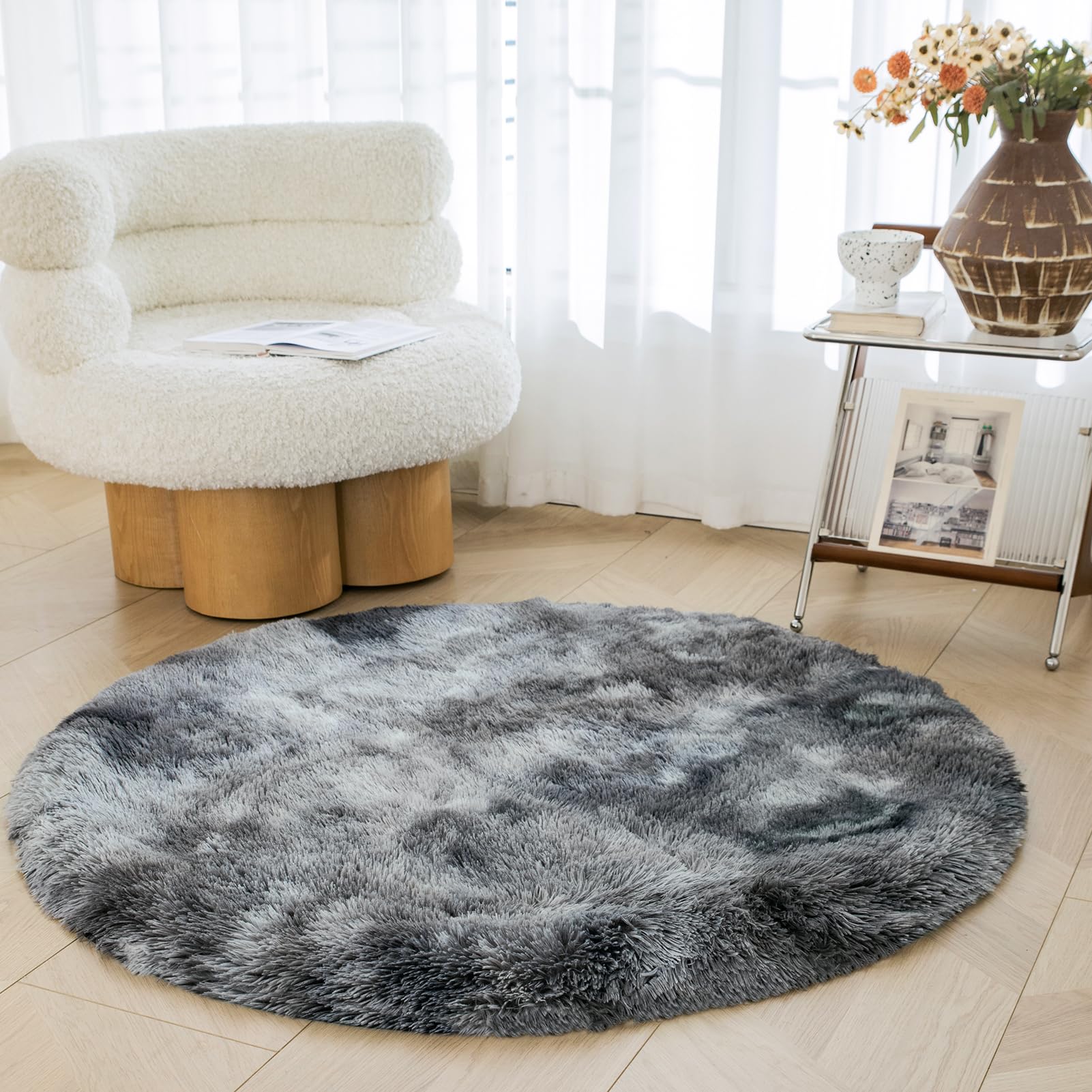 OMERAI Darkgrey Rug(120X120cm)