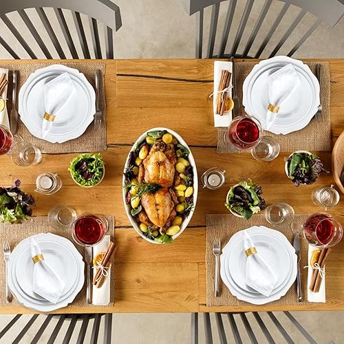 Charger Plates Catering Dinner Plates Foraineam 12 Pack White