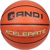 AND1 Xcelerate Rubber Basketball: Official Regulation Size 7 (29.5”) Streetball, Made for Indoor/Outdoor Games