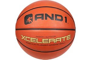 AND1 Xcelerate Rubber Basketball: Official Regulation Size 7 (29.5”) Streetball, Made for Indoor/Outdoor Games