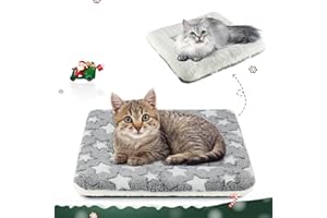 Mora Pets Cat Bed Dog Crate Pad Ultra Soft Pet Bed with Cute Star Print Washable Crate Mat for Small Dogs and Indoor Cats Reversible Fleece Dog Kennel Pad Cat Carrier Mat 14 x 17.5 inch Grey