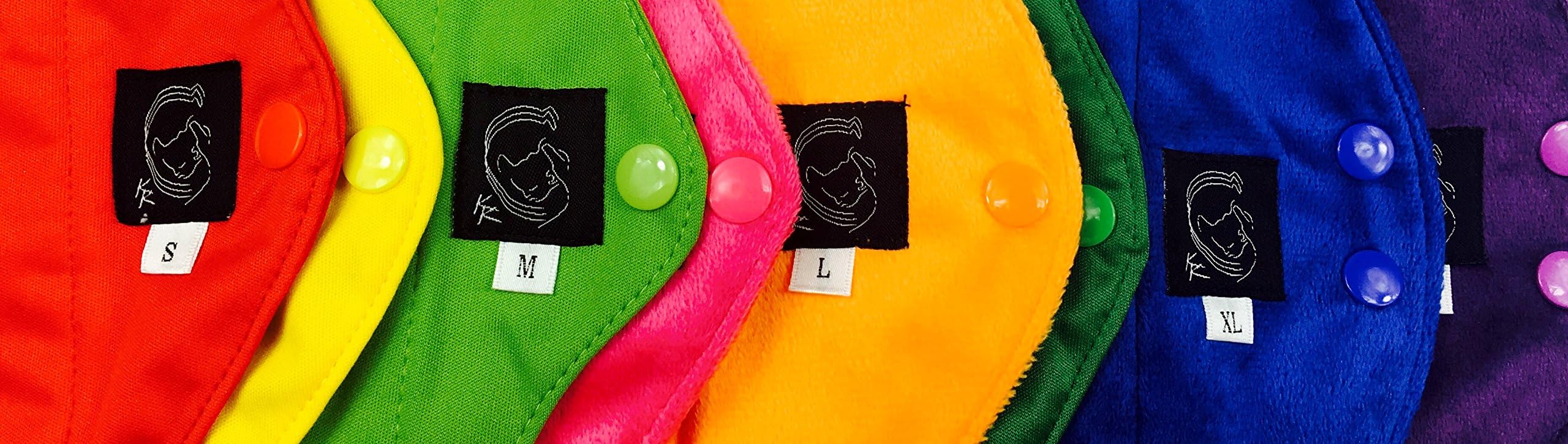 *SPECIAL OFFER : REDUCED PRICE* Starter Pack Rainbow Collection - 8 Pack:2 PANTY LINERS 7.5", 2 REGULAR 9.75", 2 HEAVY 11.75", 2 NIGHT 14" Flow - Cloth Sanitary Pads (CSP), Bamboo CHARCOAL, PUL / MINKY, Washable Reusable Period Protection, Menstrual Products, Mama Towel, Sanitary Napkins - {Kernow Kloth}