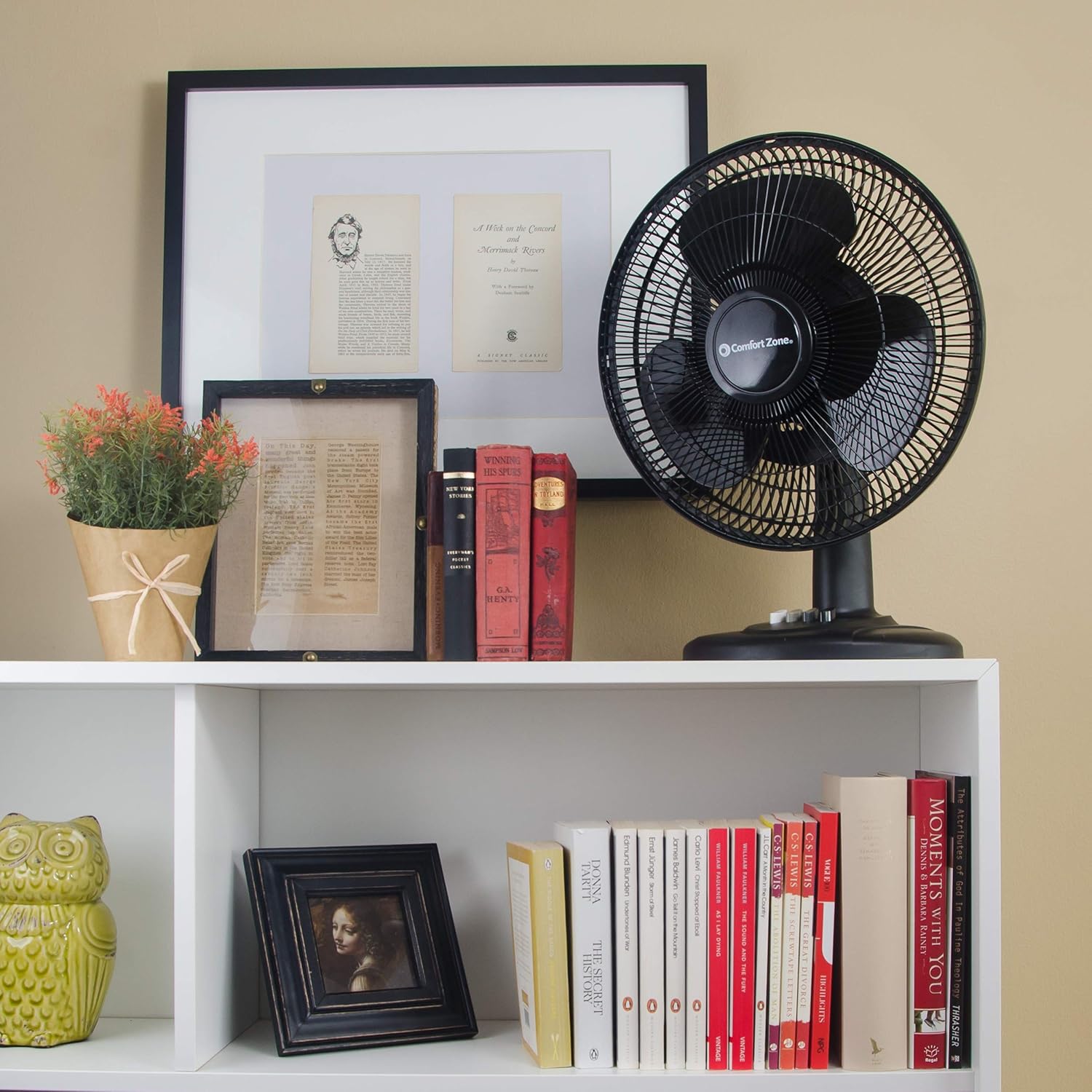 Comfort Zone Oscillating Table Fan | Portable, 3 Speed, Black Fan: Home & Kitchen