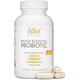 Lifted Naturals Mood Boosting Probiotic 30 Billion CFU - Mood Support Supplement, Prebiotics and Probiotics for Women & Men, Acidophilus Lactobacillus Probiotic, Shelf Stable & Non-GMO, 60 Capsules