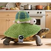 Knitted Turtle Sweater for Pet Tortoise - 5.51 Inch Cute Warm Shell Costume for Small Turtle (Green, Medium)