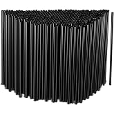 [1000 Count - Black] 5'' inch Plastic Stirrer Stick Disposable Sip Straws, Sticks, For Sipping, Cocktails, Bars, Coffee Stirrers
