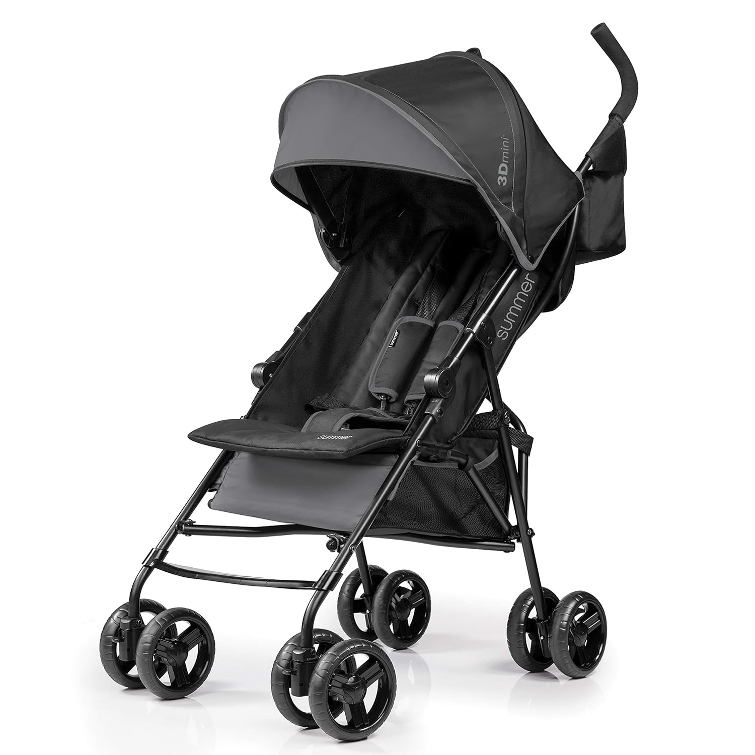 Summer 3dmini Convenience Stroller Gray Lightweight Infant Stroller With Compact Fold Multi Position Recline Canopy With Pop Out Sun Visor And