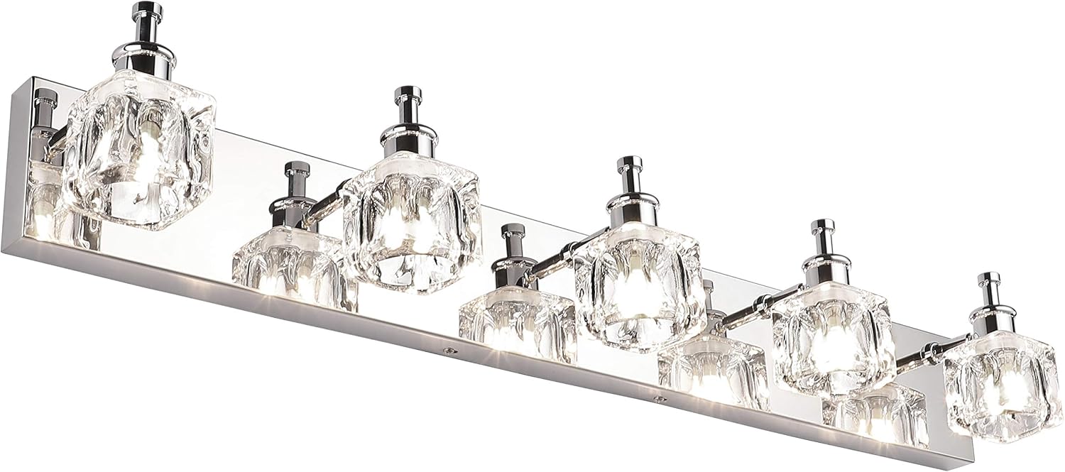 PRESDE Bathroom Vanity Light Fixtures Over Mirror Modern LED 4 Lights Black Wall Mirror Lighting - - 