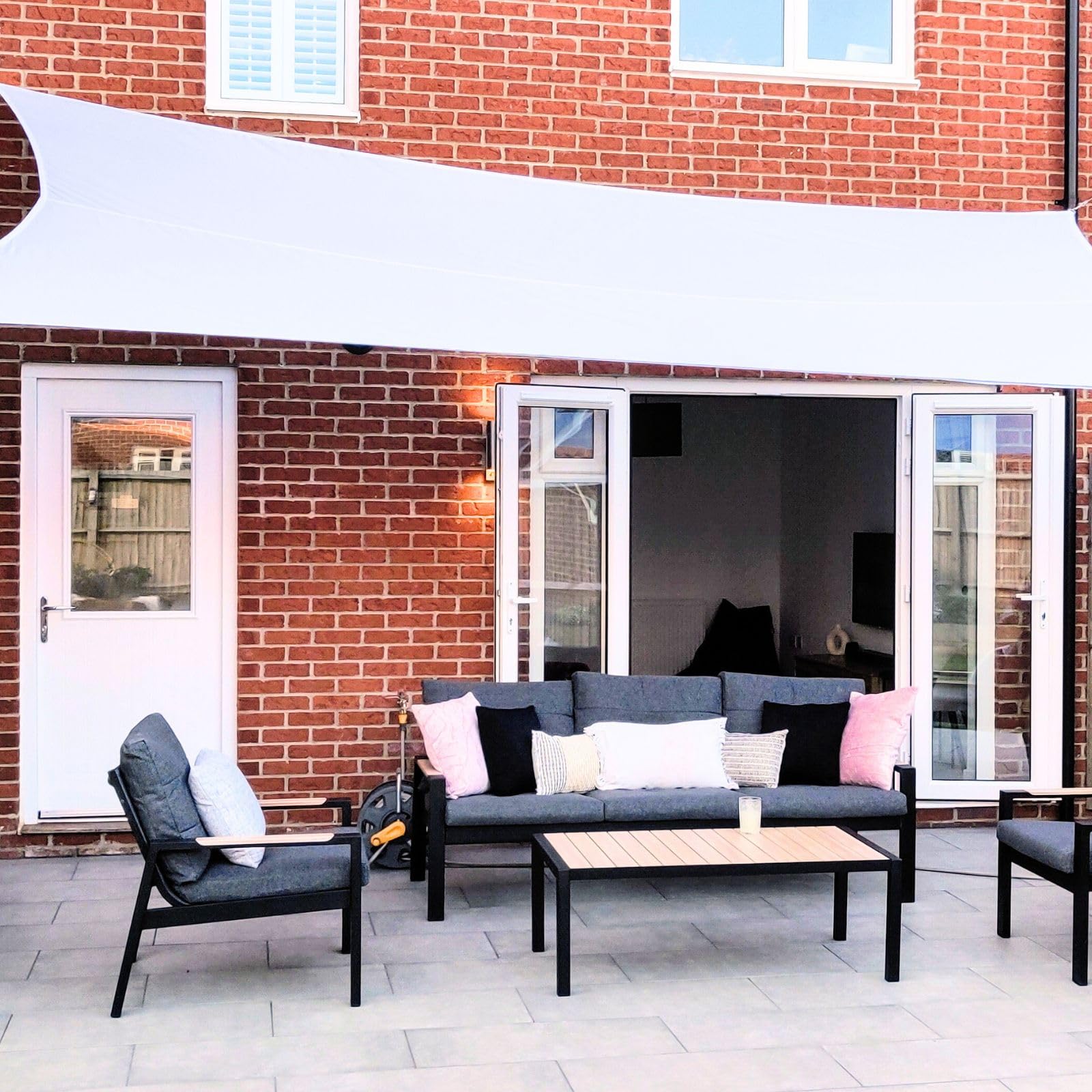 Clara Shade Sails - White Rectangle 4x5m Sun Shade Sail, Conservatory Sail Shades, Pergola Canopy, Garden Sail Canopy Waterproof, Patio Gazebo, Tent, Outdoor Sun Sail Shade, Garden Awning