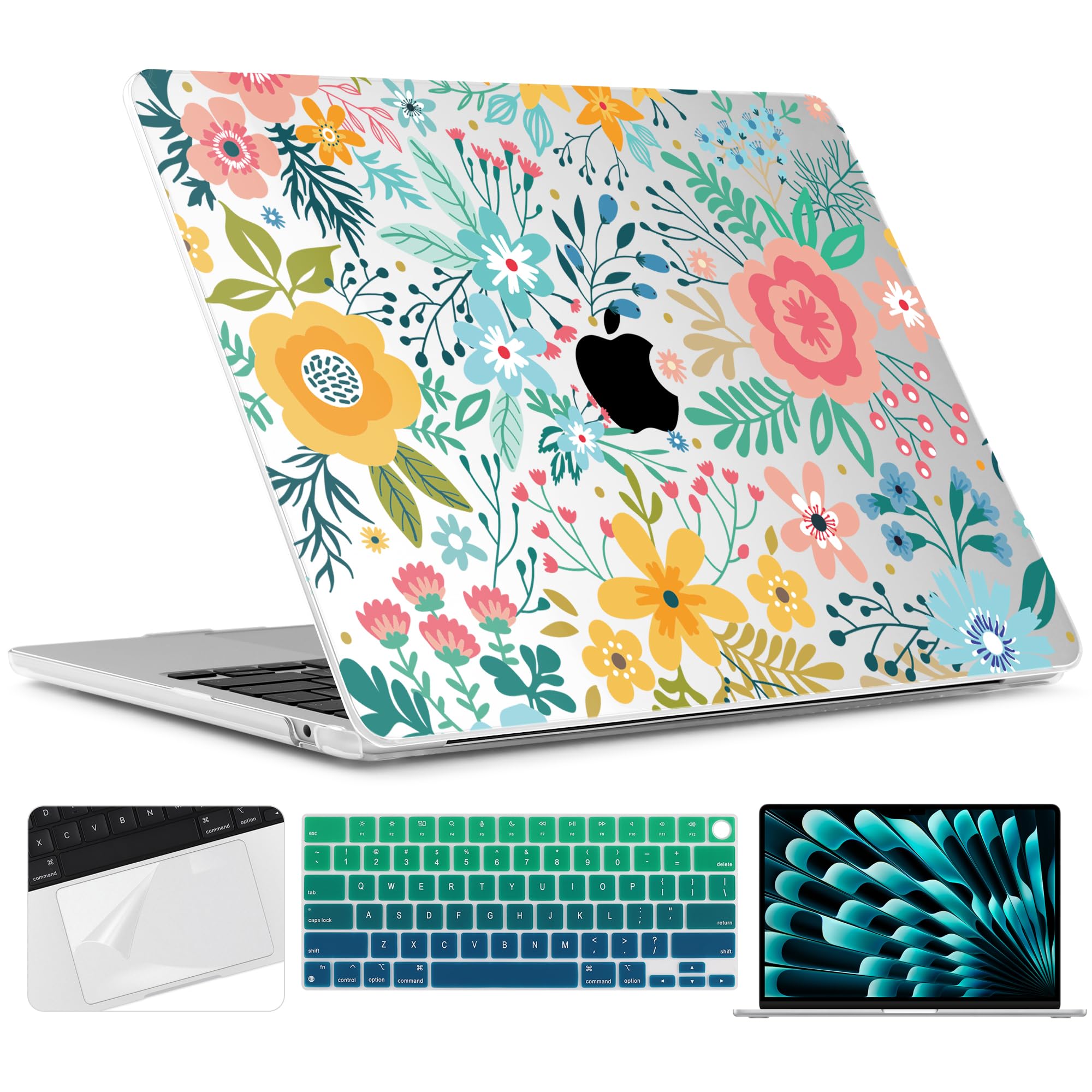 TWOLSKOO Compatible with MacBook Air 15 inch Case