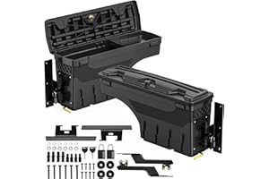 OEDRO Truck Bed Storage Tool Box Fits 2015-2025 Ford F150 Driver Side + Passenger Side, 180 Degree Rotation Rear Tool Boxs wi