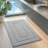 DEXI Bath Mat 50x80 cm Extra Soft Microfiber Non-Slip Light Grey view 5